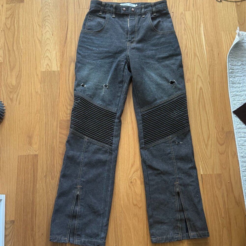 Matin Kim VINTAGE BIKER DENIM PANTS IN BLUE